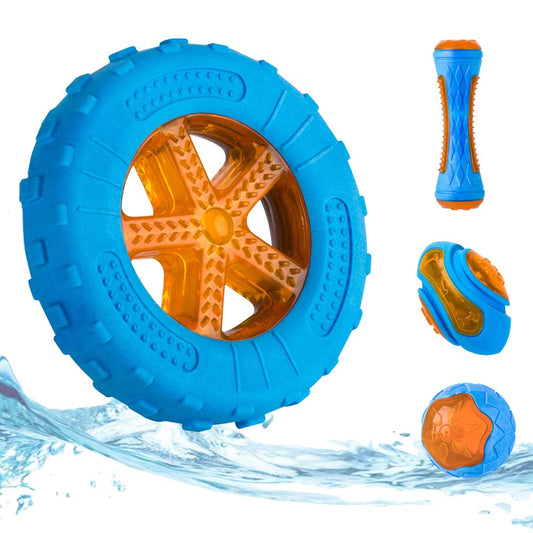 Dog Floating Squeaky Fetch Toys – 4 Pack